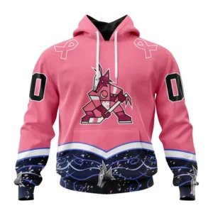 Hoodie NHL Arizona Coyotes, Specialized Unisex For Hockey Fights Cancer QTNHL080524A2839HD