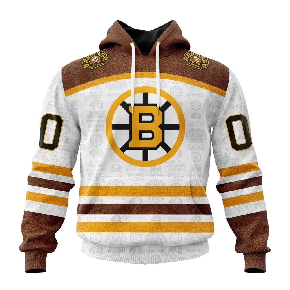 Hoodie NHL Boston Bruins Centennial Season Design 100Th Anniversary St2301 QTNHL080524A110HD