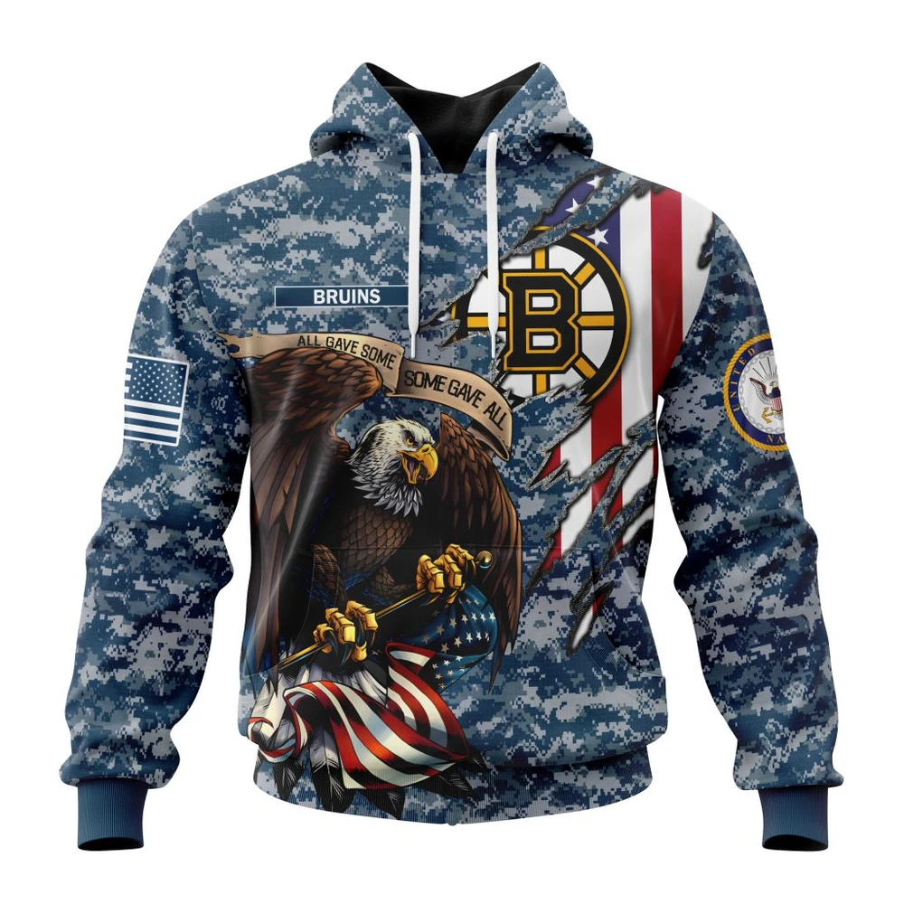 Hoodie NHL Boston Bruins Honor Us Navy Veterans St2202 QTNHL080524A145HD