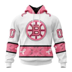 Hoodie NHL Boston Bruins In Classic Style With Paisley! In October We Wear Pink Breast Cancer QTNHL080524A1684HD