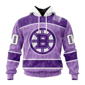 Hoodie NHL Boston Bruins New Lavender Hockey Fight Cancer St2301 QTNHL080524A1496HD