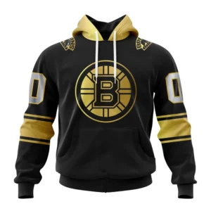 Hoodie NHL Boston Bruins Special Black And Gold Design St2401 QTNHL080524A784HD