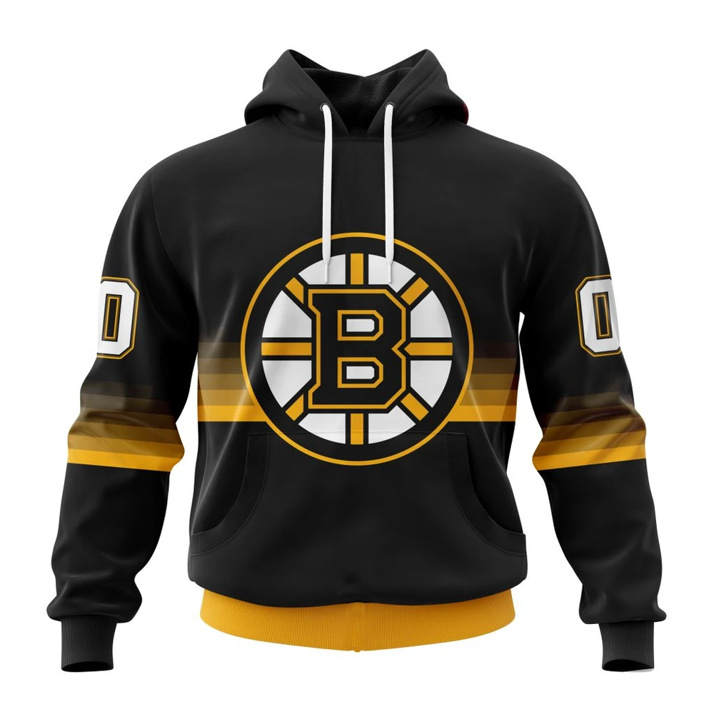 Hoodie NHL Boston Bruins Special Black And Gradient Design St2301 QTNHL080524A1421HD