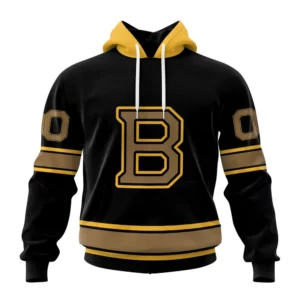Hoodie NHL Boston Bruins Special Blackout Design St2401 QTNHL080524A612HD