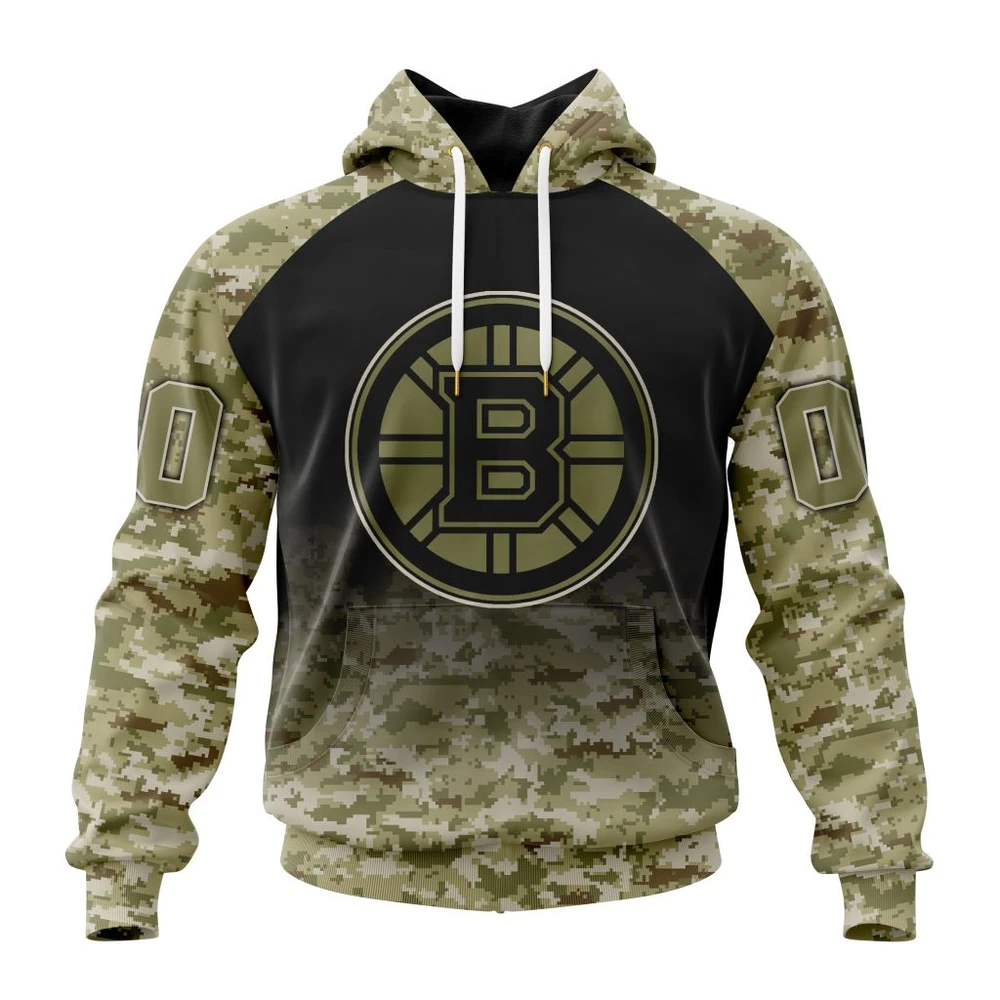Hoodie NHL Boston Bruins Special Camo Design For Veterans Day St2302 QTNHL080524A1790HD