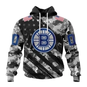 Hoodie NHL Boston Bruins Special Camo Military Design St2301 QTNHL080524A2188HD