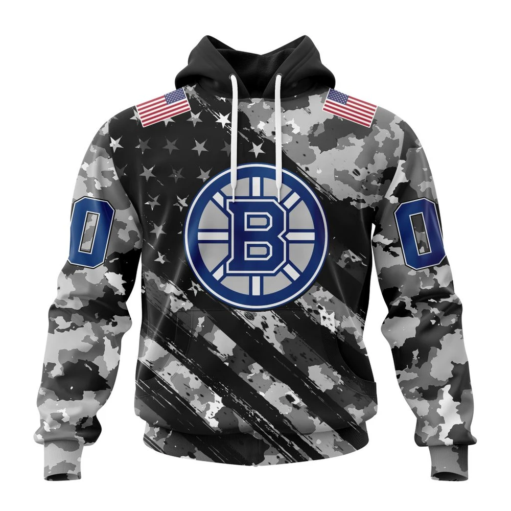 Hoodie NHL Boston Bruins Special Camo Military Design St2301 QTNHL080524A2188HD