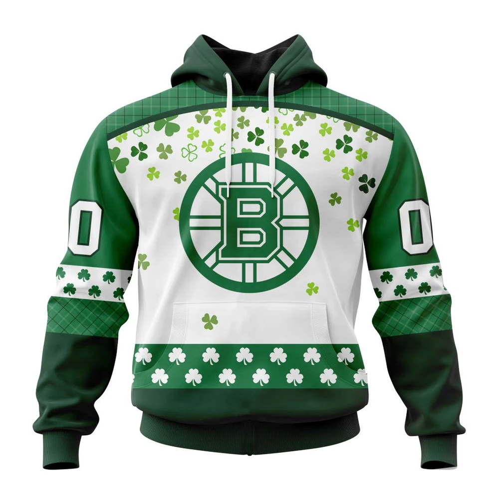 Hoodie NHL Boston Bruins Special Design For St. Patrick Day St2401 QTNHL080524A177HD