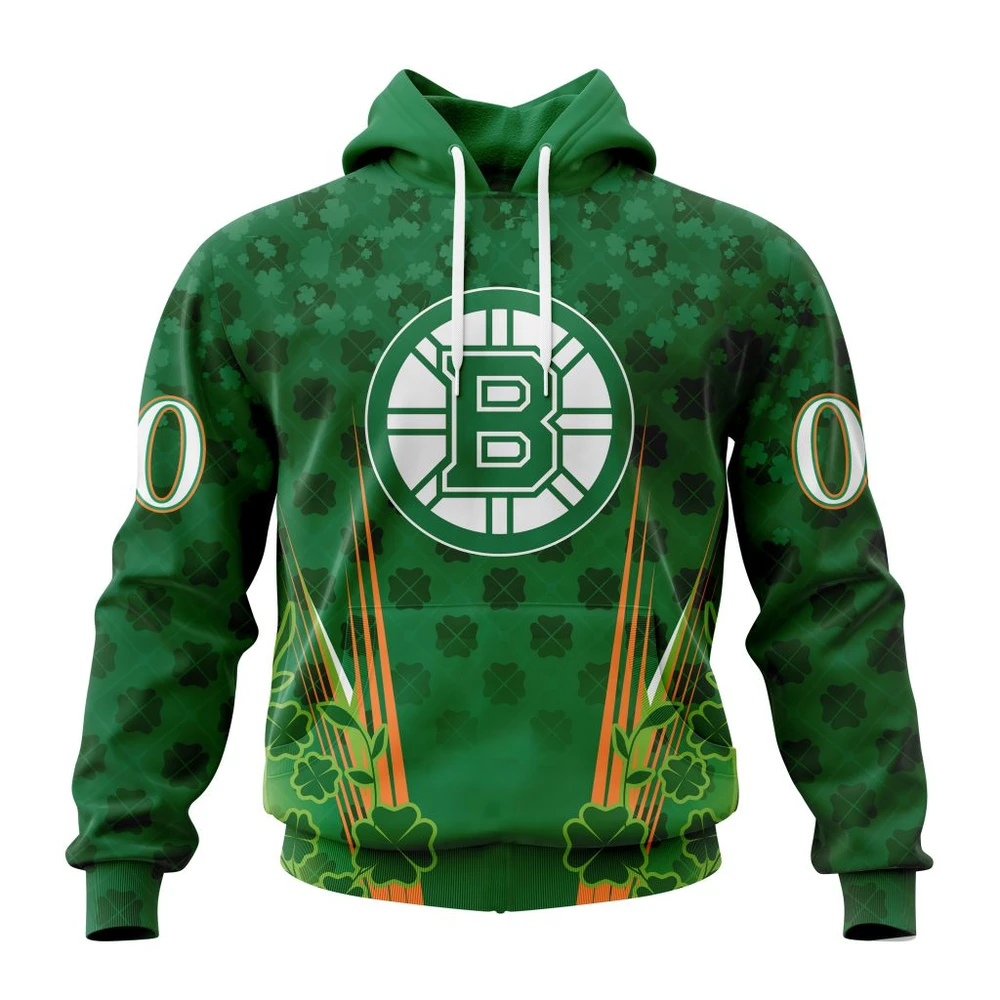 Hoodie NHL Boston Bruins Special Design For St. Patrick's Day St2402 QTNHL080524A174HD