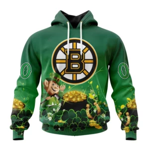 Hoodie NHL Boston Bruins Special Design For St. Patrick&apos;s Day St2403 QTNHL080524A914HD
