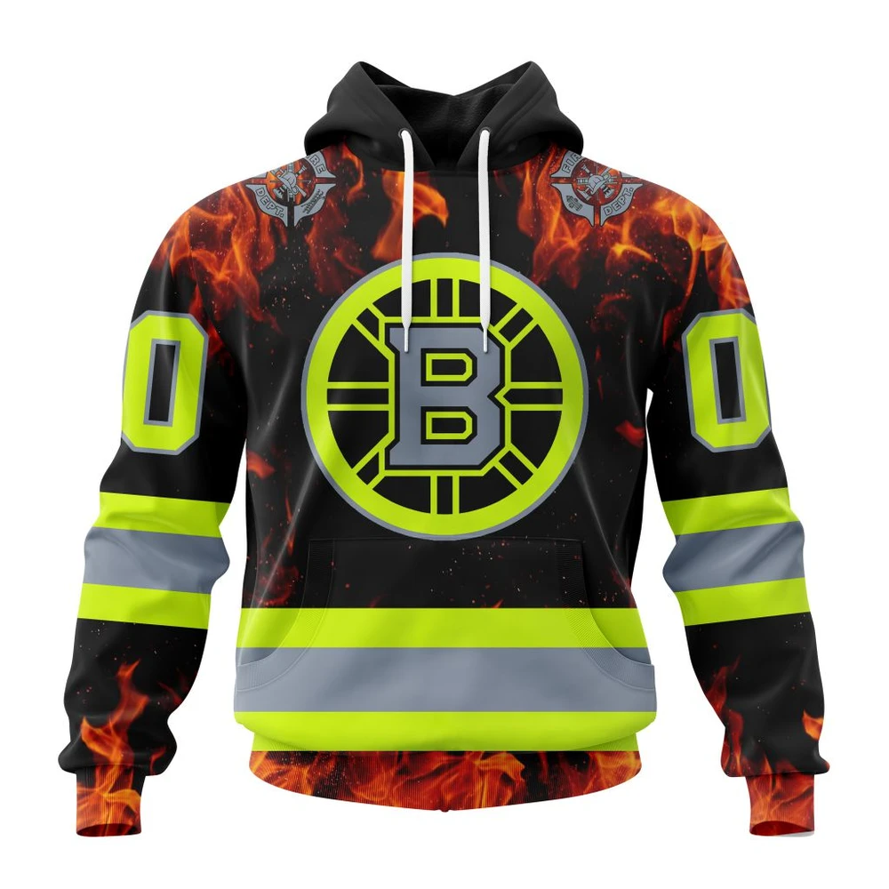 Hoodie NHL Boston Bruins Special Design Honoring Firefighters St2401 QTNHL080524A1104HD