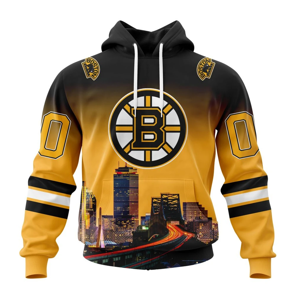 Hoodie NHL Boston Bruins Special Design With Cityscape St2301 QTNHL080524A4089HD