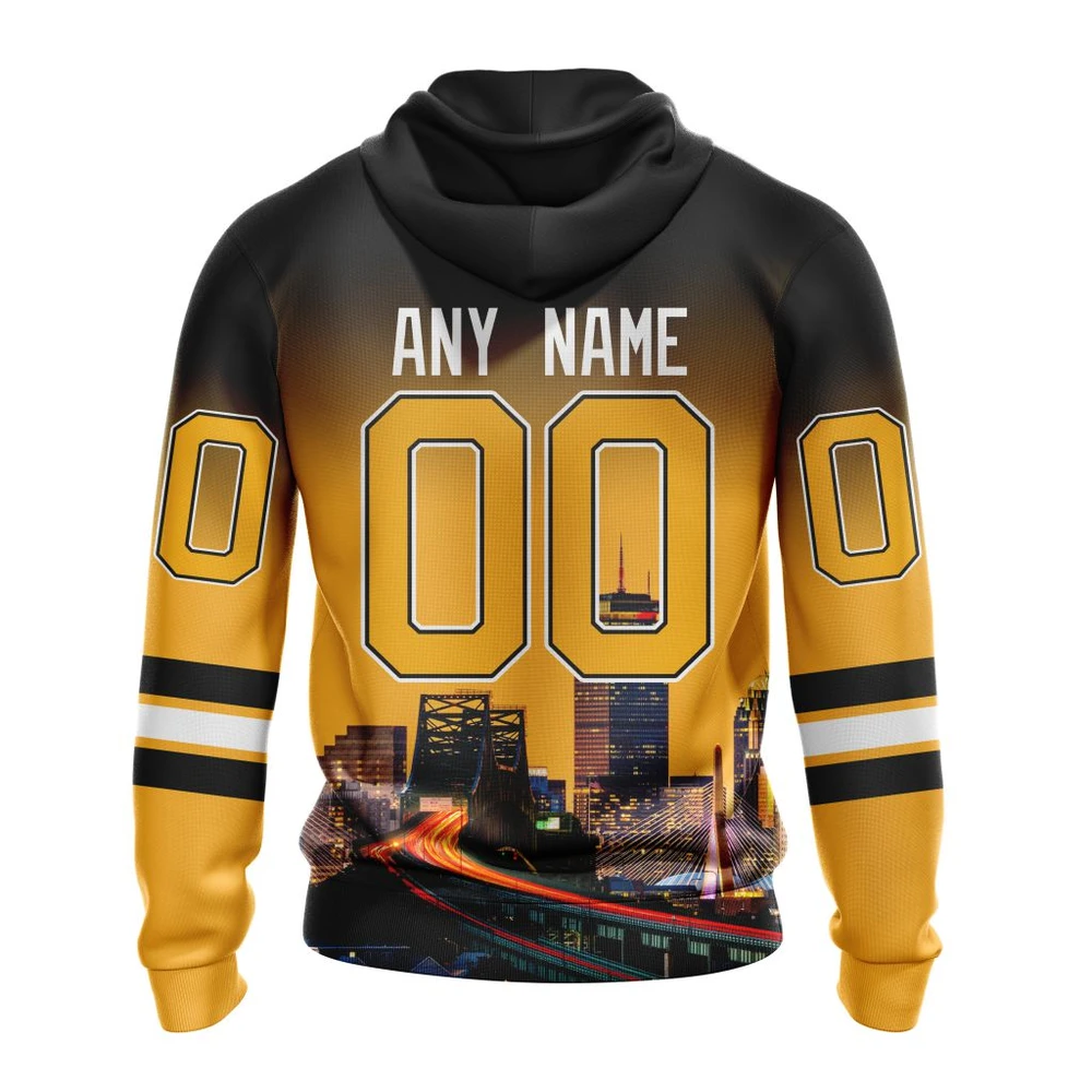 Hoodie NHL Boston Bruins Special Design With Cityscape St2301 QTNHL080524A4089HD - Image 2