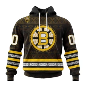 Hoodie NHL Boston Bruins Special Design With Native Pattern St2303 QTNHL080524A1328HD
