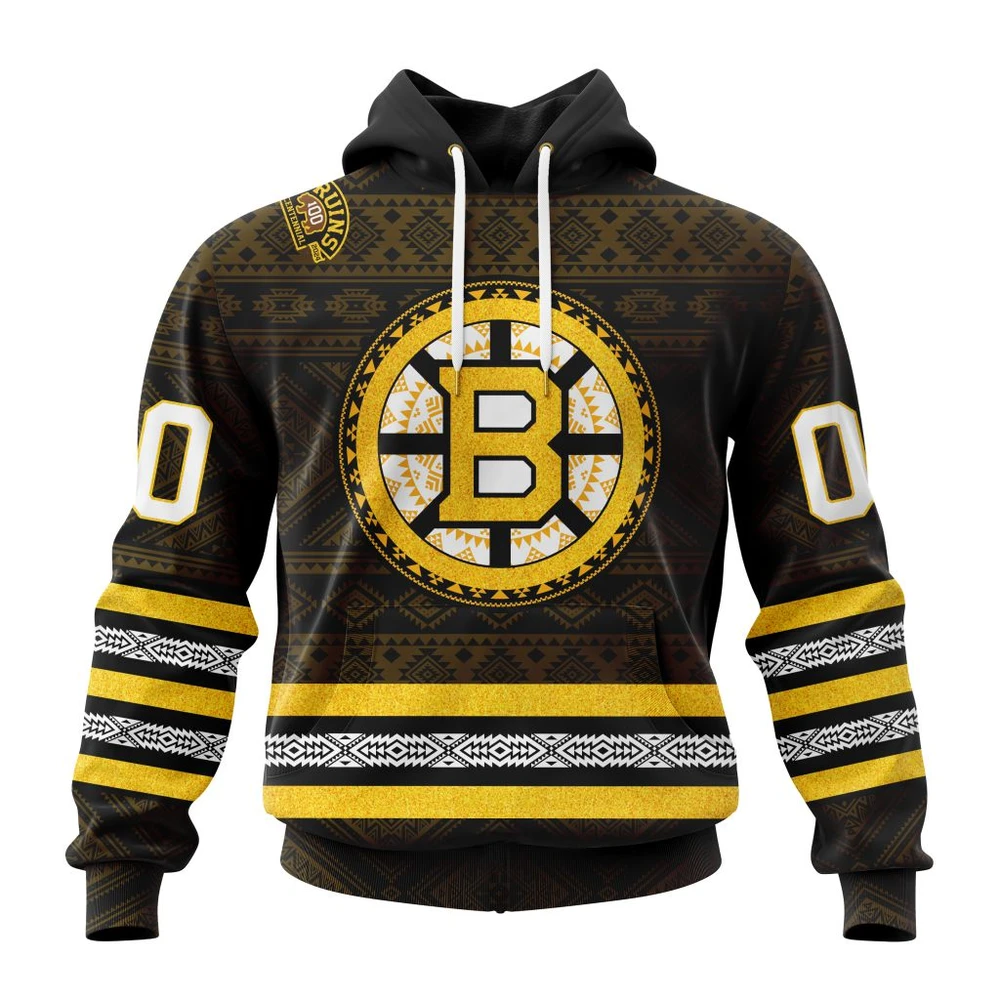 Hoodie NHL Boston Bruins Special Design With Native Pattern St2303 QTNHL080524A1328HD