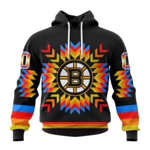 Hoodie NHL Boston Bruins Special Design With Native Pattern St2306 QTNHL080524A1040HD