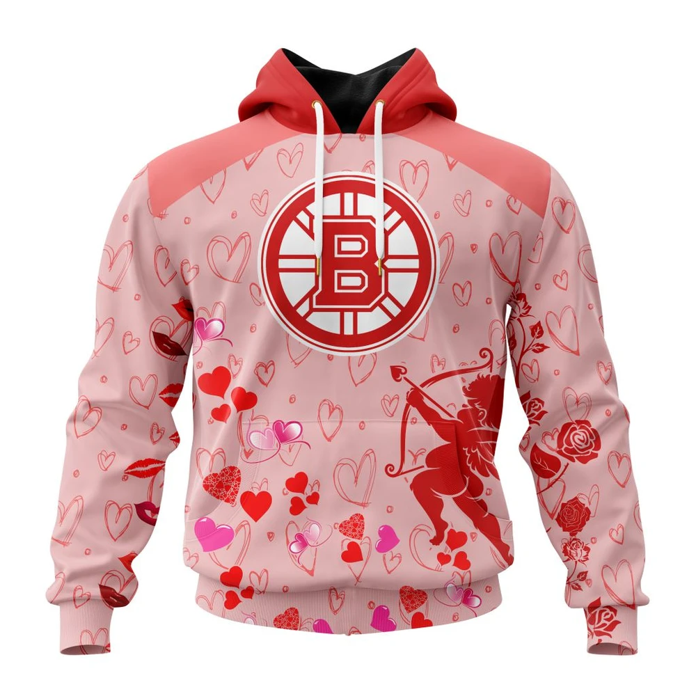 Hoodie NHL Boston Bruins Special Gift For Valentines Day St2402 QTNHL080524A977HD