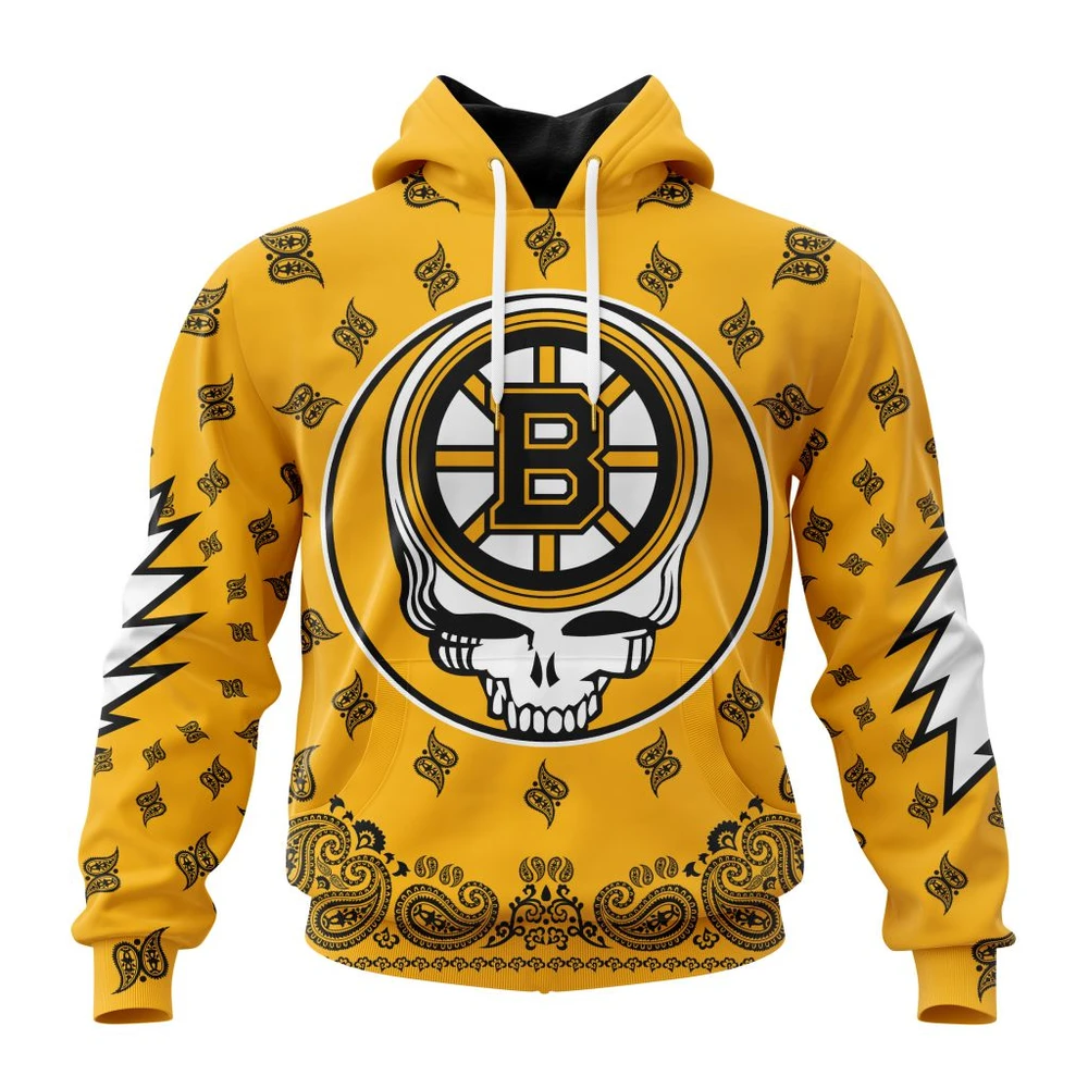 Hoodie NHL Boston Bruins Special Grateful Dead Design St2303 QTNHL080524A107HD