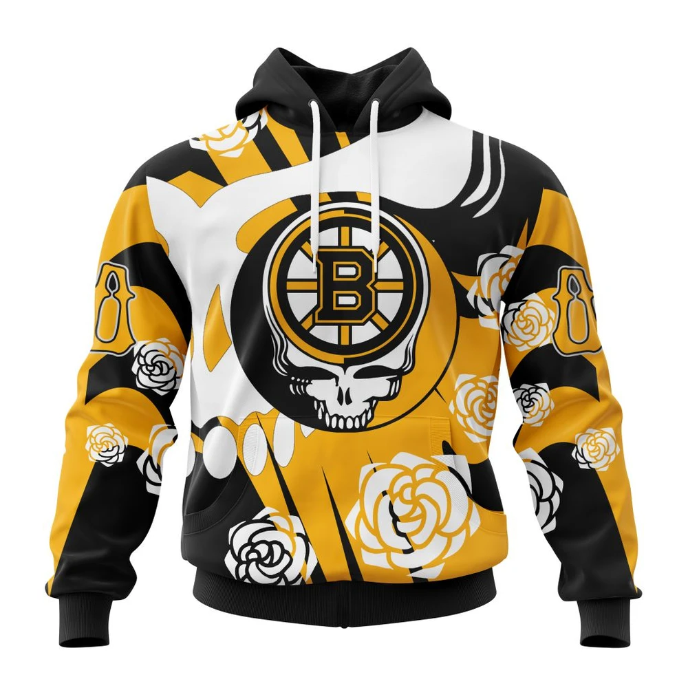 Hoodie NHL Boston Bruins Special Grateful Dead Design St2305 QTNHL080524A1290HD