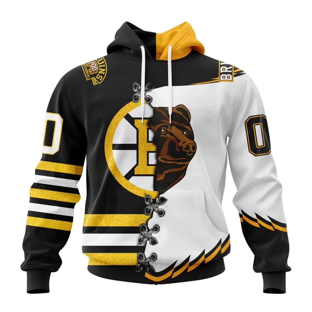 Hoodie NHL Boston Bruins Special Home Mix Reverse Retro Personalized Kits QTNHL080524A944HD