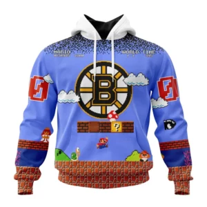 Hoodie NHL Boston Bruins Special Kits With Super Mario Game Design QTNHL080524A2458HD