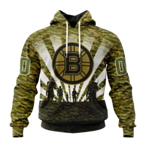 Hoodie NHL Boston Bruins Special Military Camo Kits For Veterans Day And Rememberance Day St2201 QTNHL080524A383HD