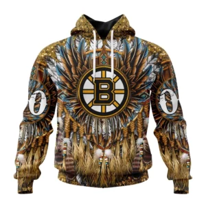 Hoodie NHL Boston Bruins Special Native Costume Design St2201 QTNHL080524A2751HD