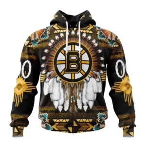 Hoodie NHL Boston Bruins Special Native Costume Design St2202 QTNHL080524A72HD