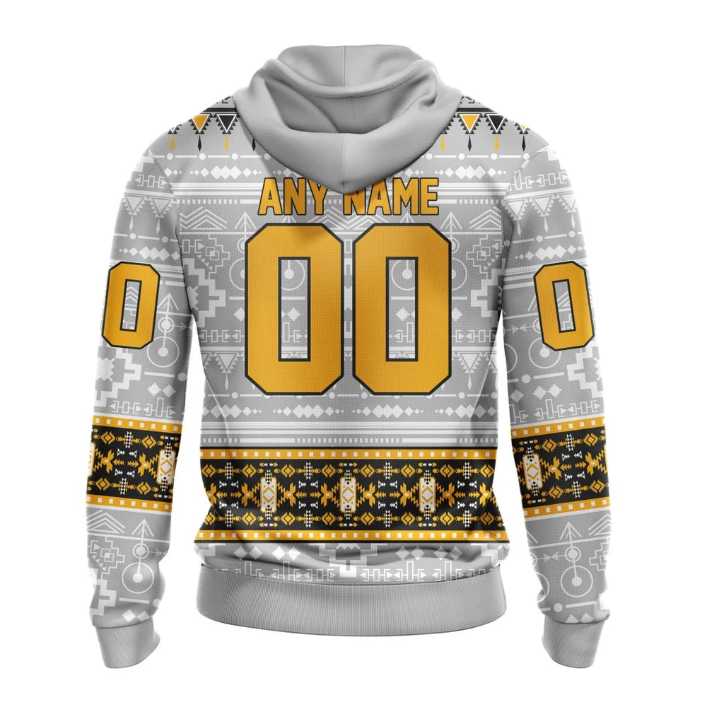 Hoodie NHL Boston Bruins Special Native Design St2302 QTNHL080524A2070HD - Image 2