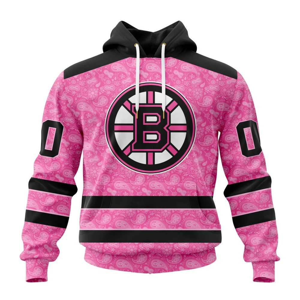 Hoodie NHL Boston Bruins Special Pink Fight Breast Cancer St2306 QTNHL080524A1653HD