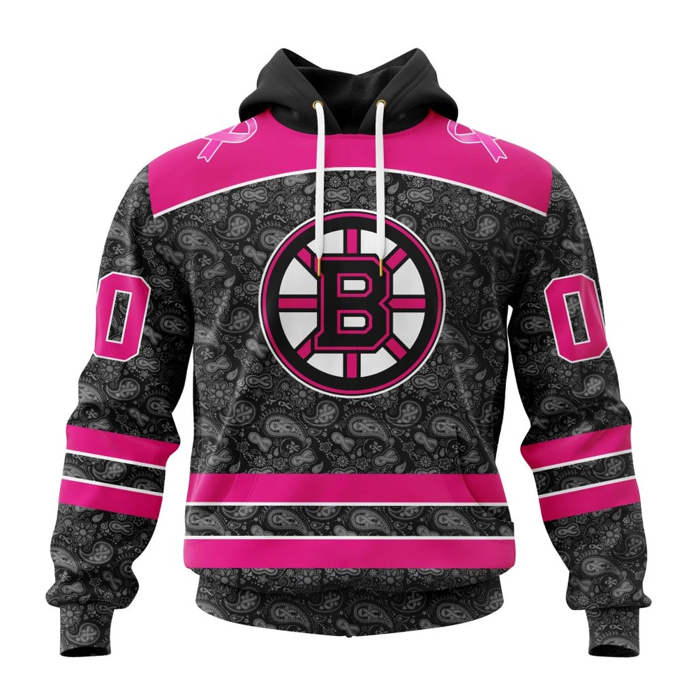 Hoodie NHL Boston Bruins Special Pink In The Rink Fight Breast Cancer St2301 QTNHL080524A2094HD
