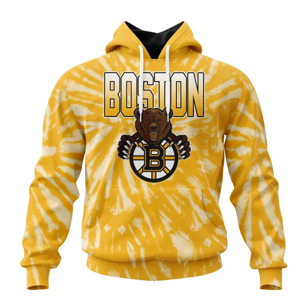 Hoodie NHL Boston Bruins Special Retro Vintage Tie Dye St2201 QTNHL080524A50HD