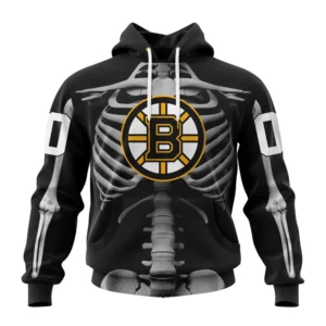 Hoodie NHL Boston Bruins Special Skeleton Costume For Halloween St2301 QTNHL080524A2040HD