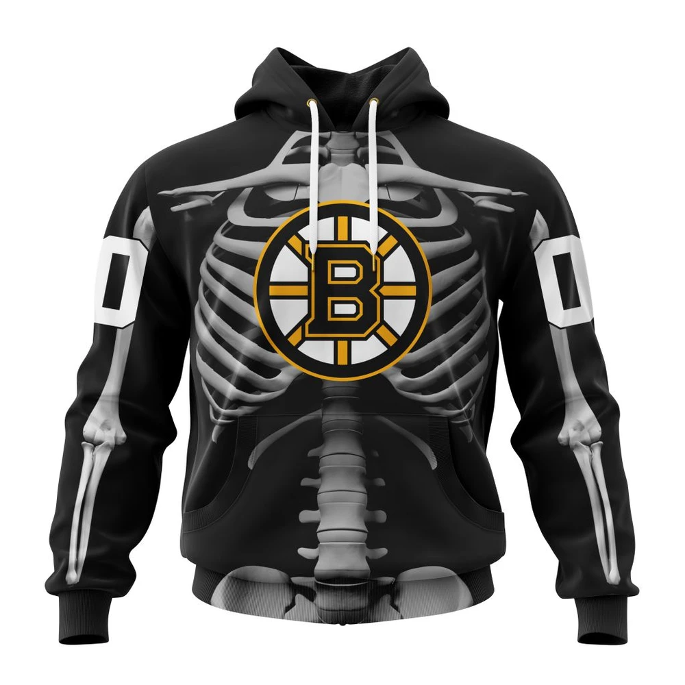 Hoodie NHL Boston Bruins Special Skeleton Costume For Halloween St2301 QTNHL080524A2040HD
