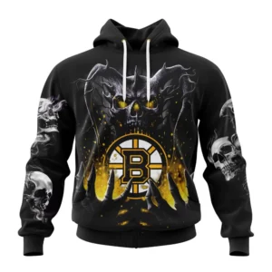 Hoodie NHL Boston Bruins Special Skull Art Design St2301 QTNHL080524A1228HD