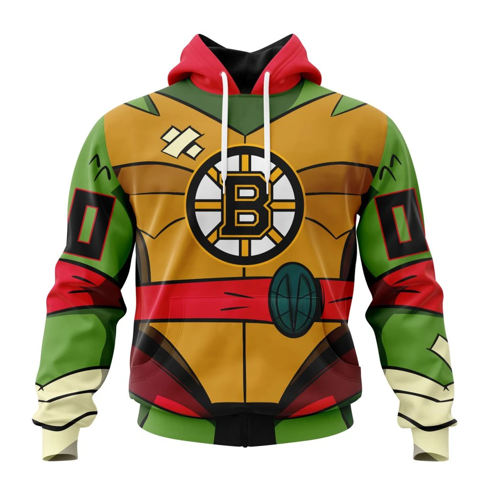 Hoodie NHL Boston Bruins Special Teenage Mutant Ninja Turtles Design St2301 QTNHL080524A2283HD