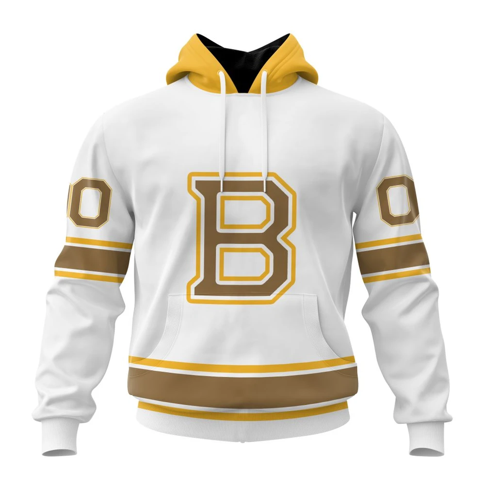 Hoodie NHL Boston Bruins Special Whiteout Design St2401 QTNHL080524A580HD