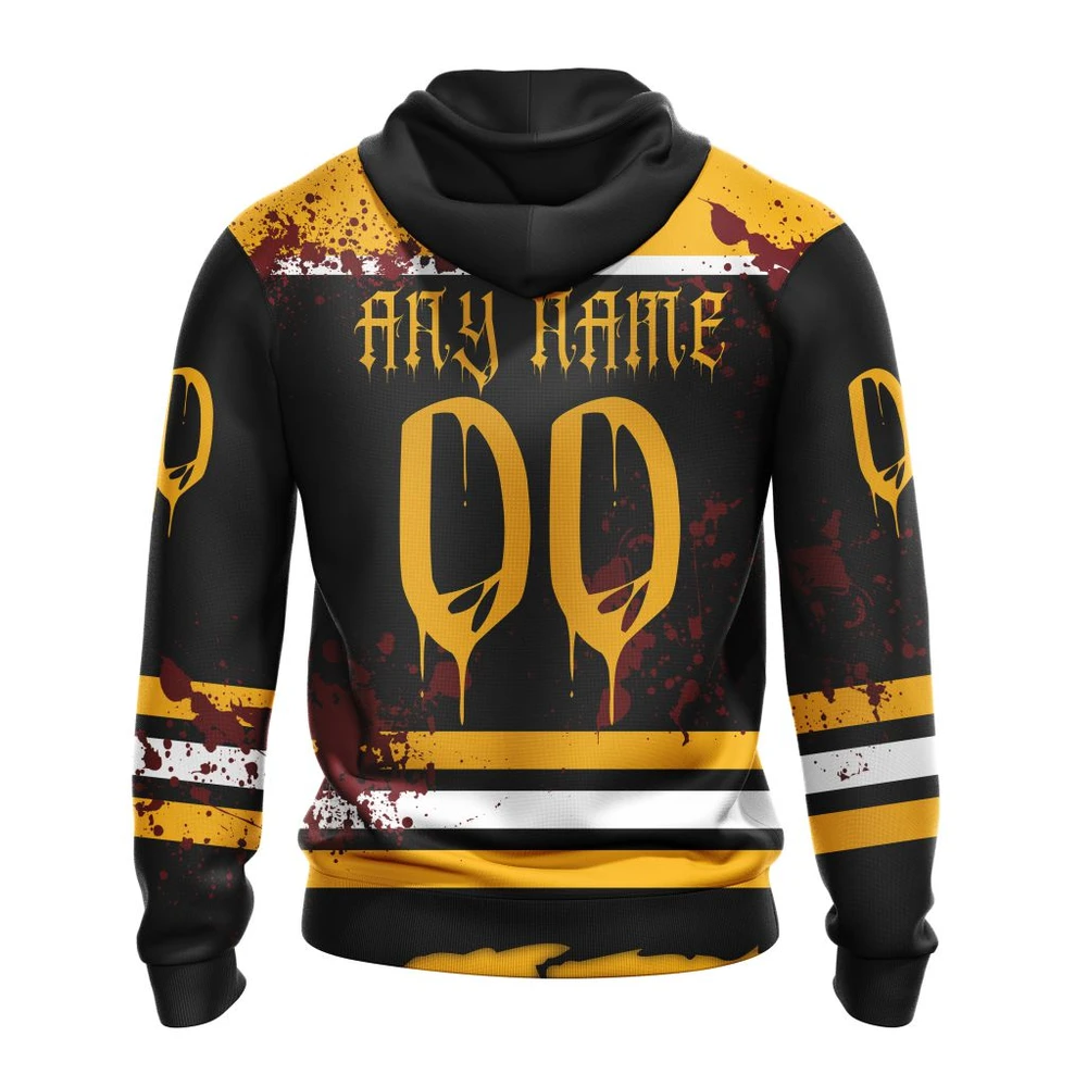 Hoodie NHL Boston Bruins Specialized Design Jersey With Your Ribs For Halloween QTNHL080524A156HD - Image 2