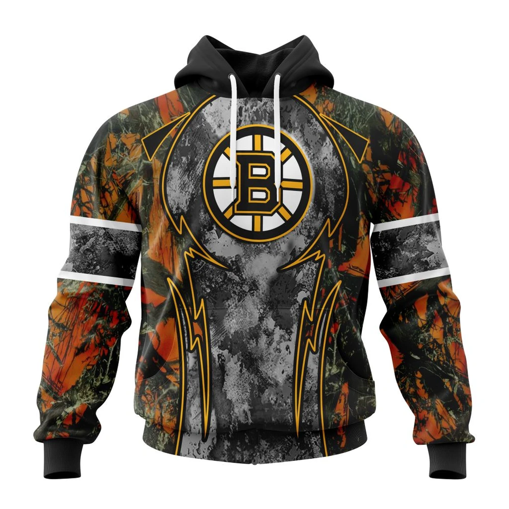 Hoodie NHL Boston Bruins Specialized Design Wih Camo Concepts For Hungting In Forest QTNHL080524A3662HD