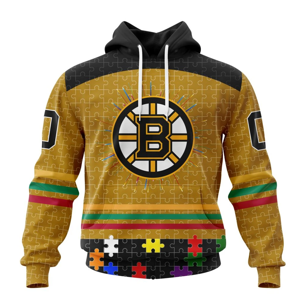 Hoodie NHL Boston Bruins Specialized Fearless Aganst Autism V0122 QTNHL080524A2534HD