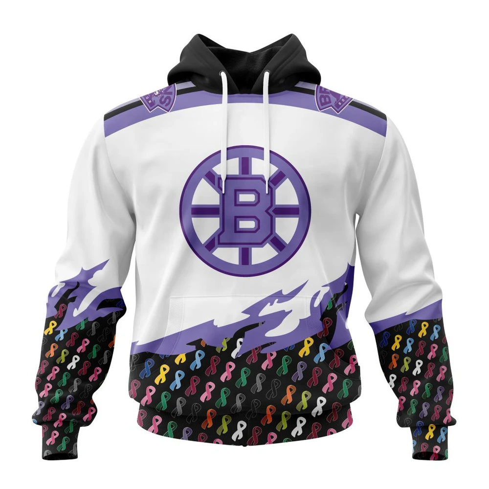 Hoodie NHL Boston Bruins Specialized Kits In October We Stand Together We Can Beat Cancer QTNHL080524A382HD