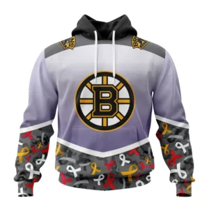Hoodie NHL Boston Bruins Specialized Sport Fights Again All Cancer V0122 QTNHL080524A3371HD