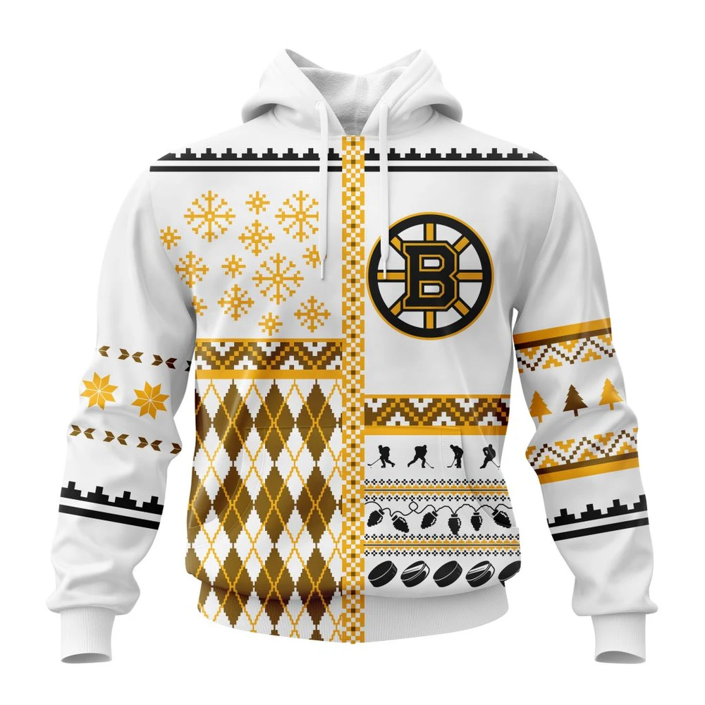 Hoodie NHL Boston Bruins Specialized Unisex Christmas Is Coming V01 QTNHL080524A319HD