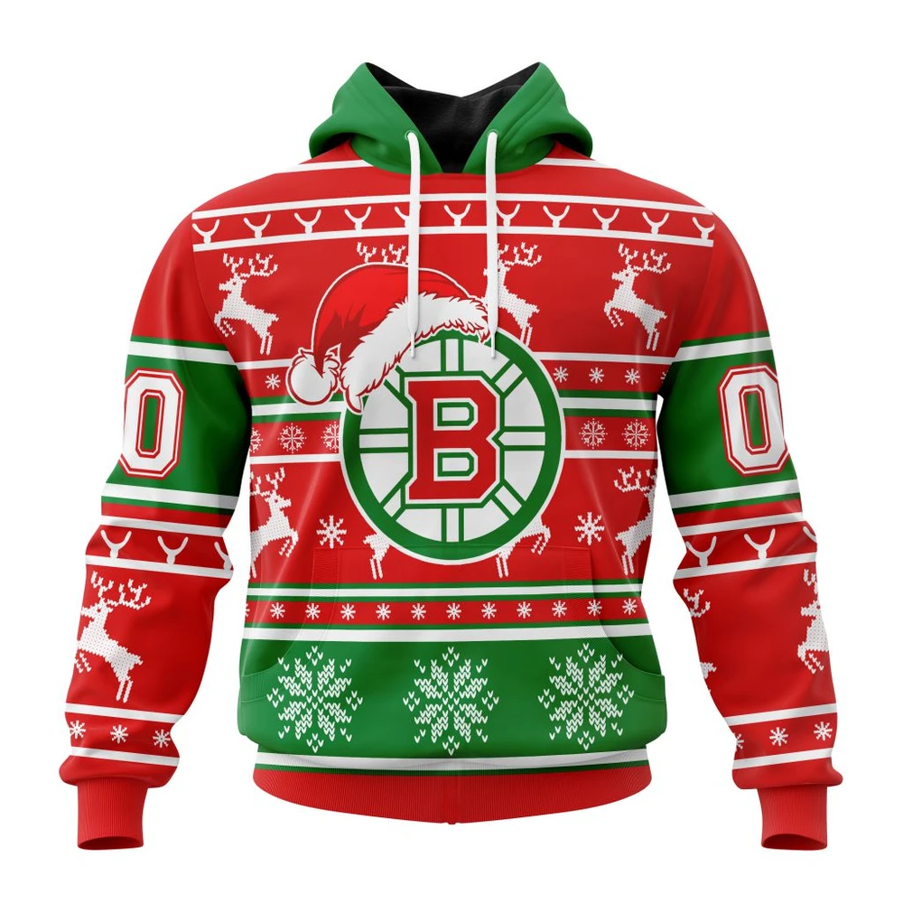 Hoodie NHL Boston Bruins Specialized Unisex Christmas Is Coming V02 QTNHL080524A331HD