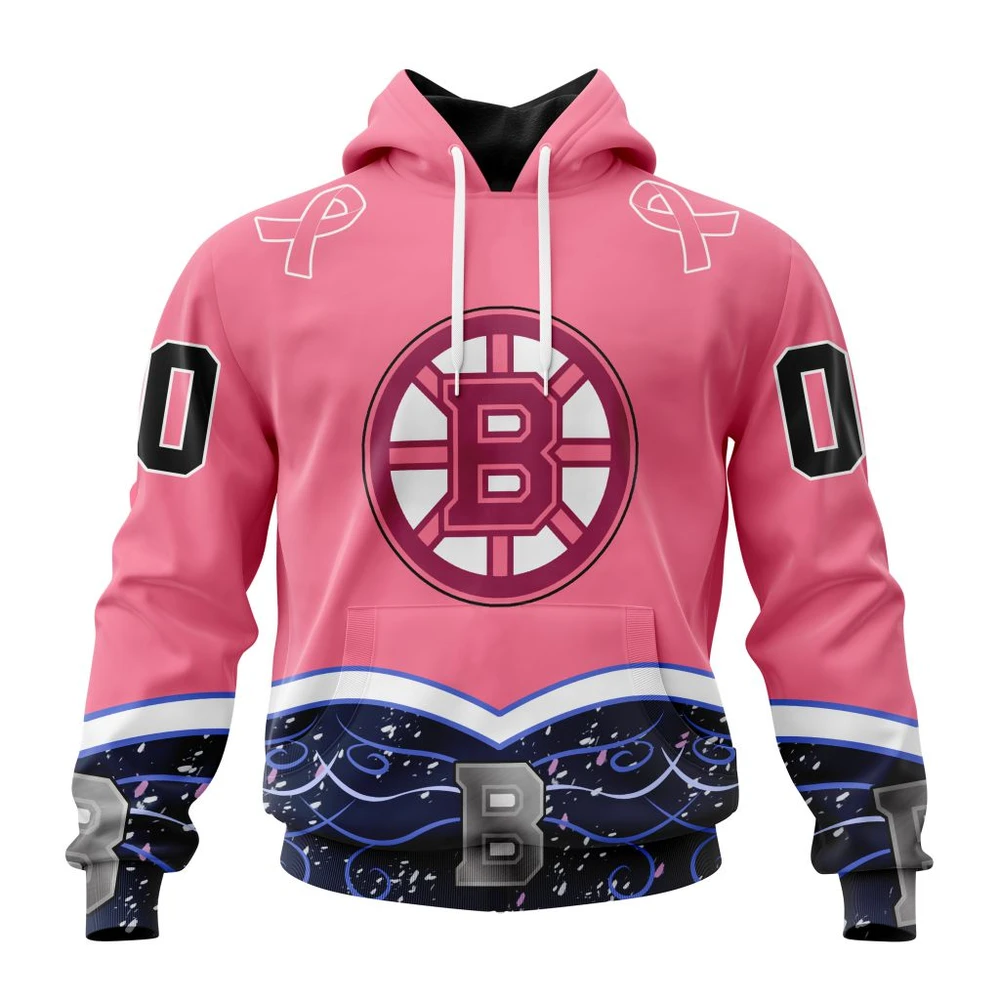 Hoodie NHL Boston Bruins Specialized Unisex For Hockey Fights Cancer QTNHL080524A312HD