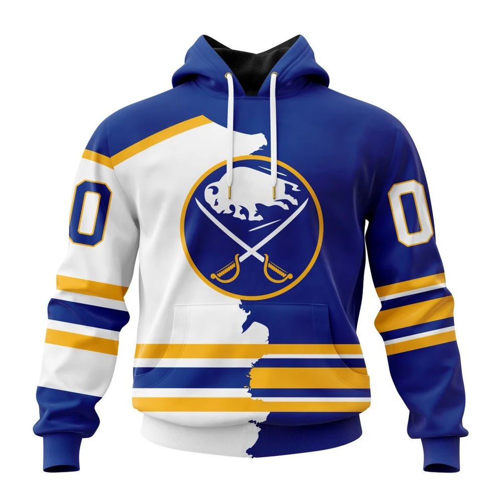 Hoodie NHL Buffalo Sabres Personalize Home Mix Away Kits QTNHL080524A1518HD