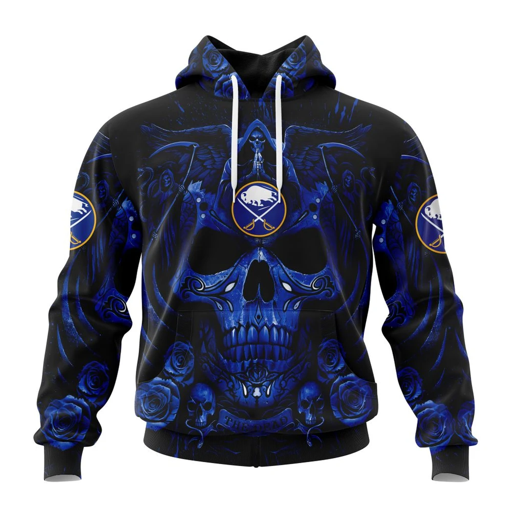 Hoodie NHL Buffalo Sabres Special Design With Skull Art St2203 QTNHL080524A3134HD
