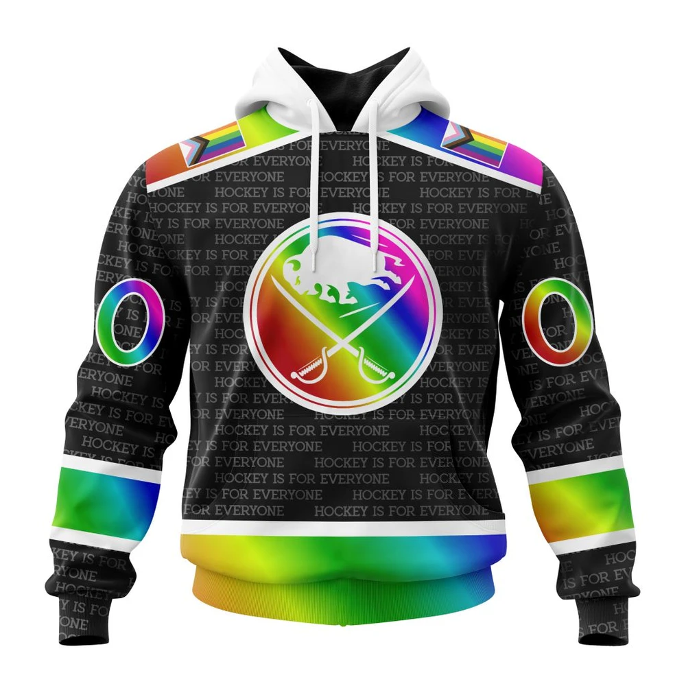 Hoodie NHL Buffalo Sabres Special Pride Design Hockey Is For Everyone QTNHL080524A2722HD