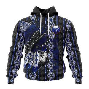 Hoodie NHL Buffalo Sabres Special Skull Native Design St2301 QTNHL080524A2125HD
