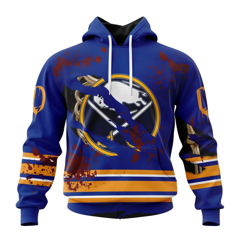 Hoodie NHL Buffalo Sabres, Specialized Design Jersey With Your Ribs For Halloween QTNHL080524A3517HD